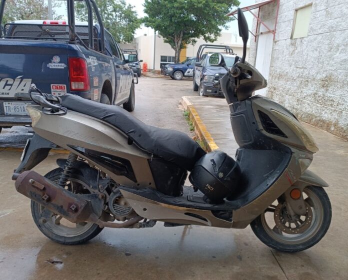 Policía Municipal de Solidaridad recupera motocicleta robada