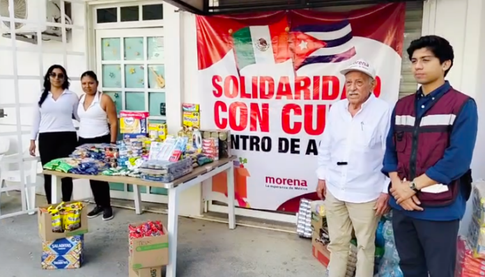 Abre MORENA centro de acopio de víveres en Playa del Carmen para apoyar a Cuba